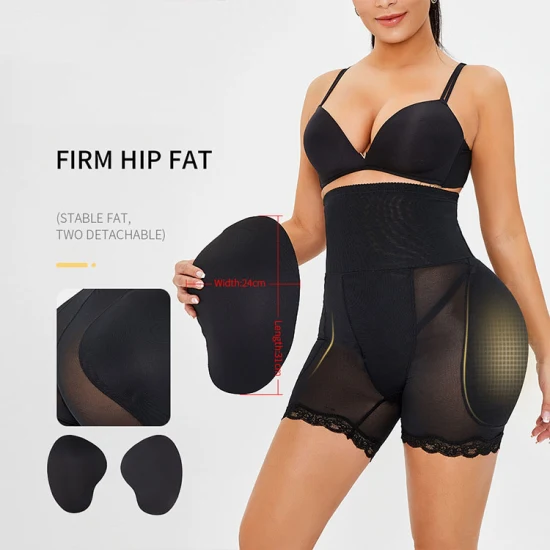 도매 여성 높은 허리 엉덩이 기중 장치 제어 팬티 Shapewear 패딩 엉덩이 향상제 바디 셰이퍼 플러스 크기